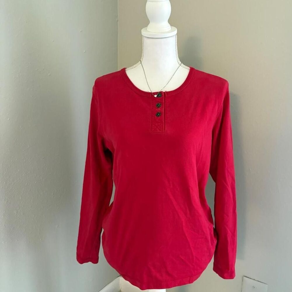St-john-s-bay Women's Red and Pink Blouse